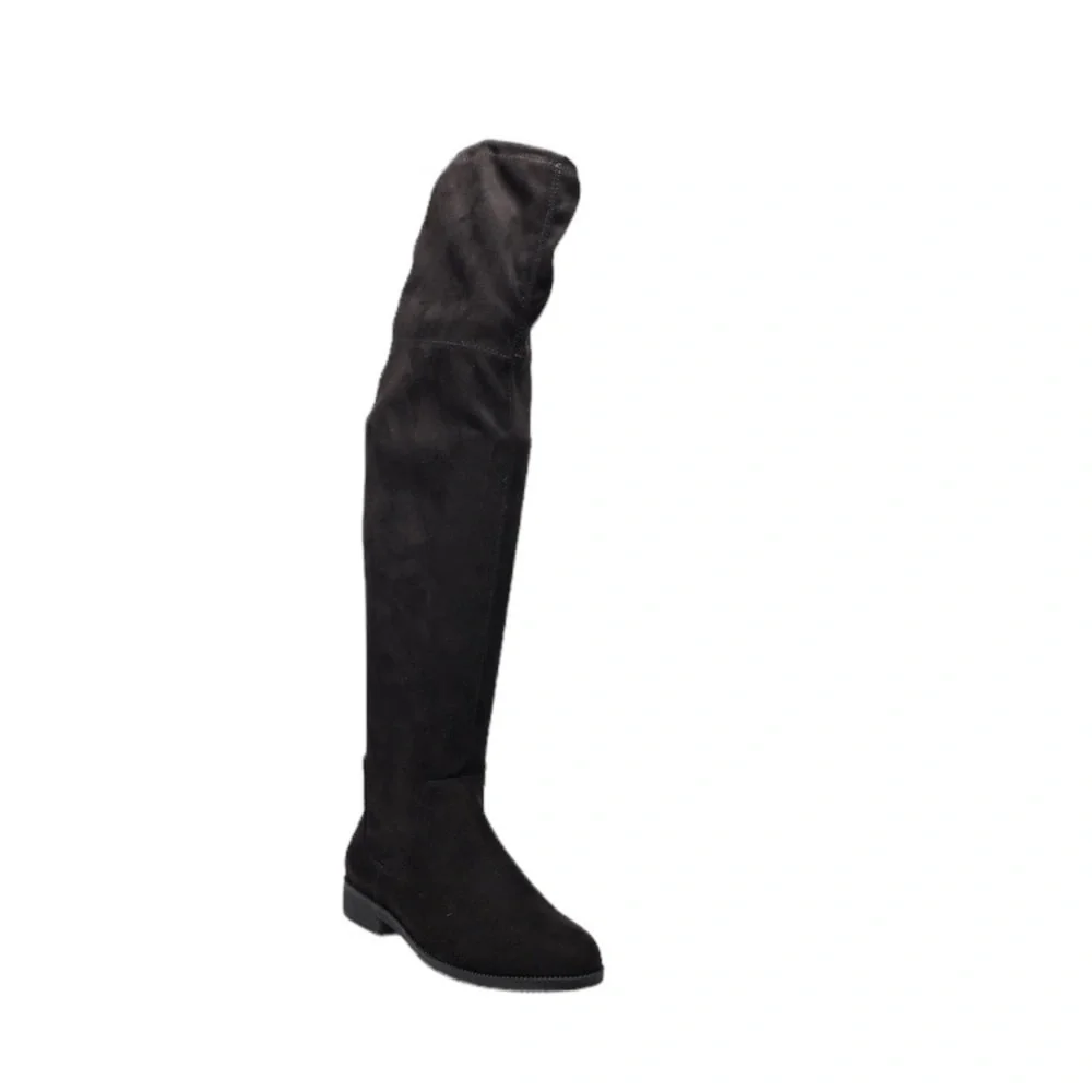 SO® English Muffin Women's Black Thigh-High Boots Tie Up Size 8 Shoes